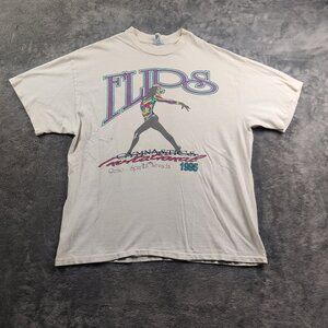 Vintage 1995 Gymnatics Shirt Adult UNISEX XL White Short Sleeve FLIPS